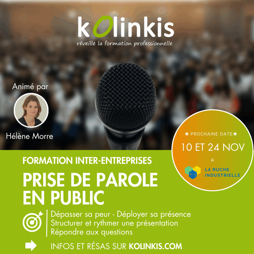 Formation prise de parole en public les 10 et 25 novembre à la Ruche Industrielle.